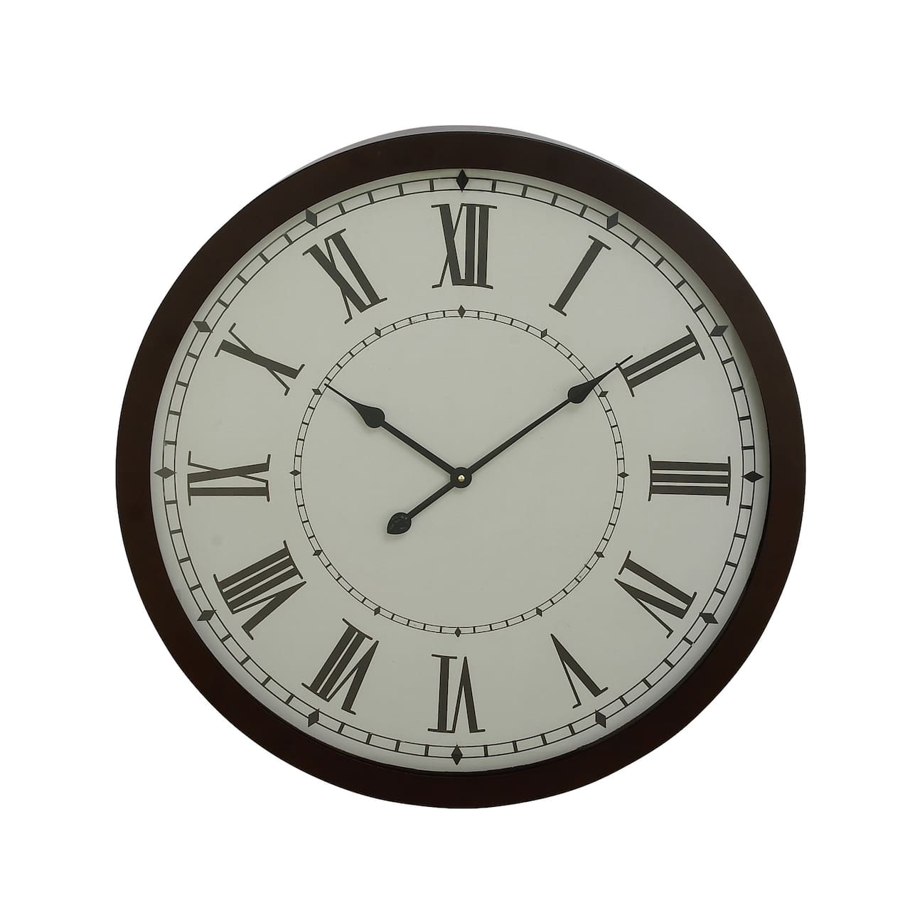 Black Traditional Metal Wall Clock, 30" x 30"